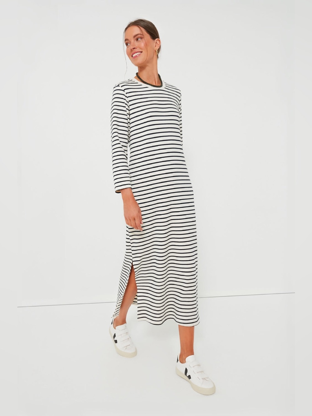 Pomander Place Navy Stripe Gio Nautical Preppy Maxi Dress